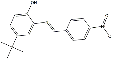 4-tert-butyl-2-({4-nitrobenzylidene}amino)phenol 化学構造式