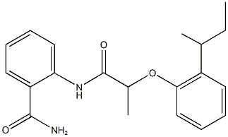 2-({2-[2-(sec-butyl)phenoxy]propanoyl}amino)benzamide Struktur