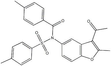 N-(3-acetyl-2-methyl-1-benzofuran-5-yl)-4-methyl-N-(4-methylbenzoyl)benzenesulfonamide Structure