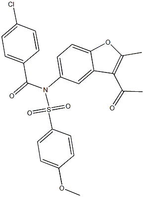 N-(3-acetyl-2-methyl-1-benzofuran-5-yl)-N-(4-chlorobenzoyl)-4-methoxybenzenesulfonamide