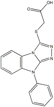 [(9-phenyl-9H-[1,2,4]triazolo[4,3-a]benzimidazol-3-yl)sulfanyl]acetic acid Struktur
