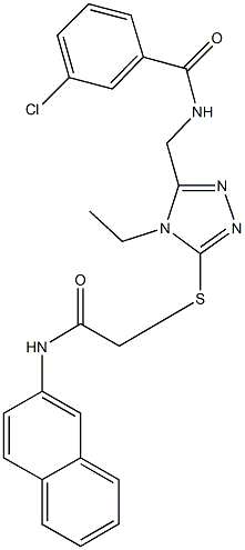 3-chloro-N-[(4-ethyl-5-{[2-(2-naphthylamino)-2-oxoethyl]thio}-4H-1,2,4-triazol-3-yl)methyl]benzamide