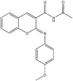 N-acetyl-2-[(4-methoxyphenyl)imino]-2H-chromene-3-carboxamide 结构式