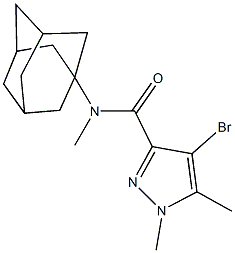 N-(1-adamantyl)-4-bromo-N,1,5-trimethyl-1H-pyrazole-3-carboxamide Struktur