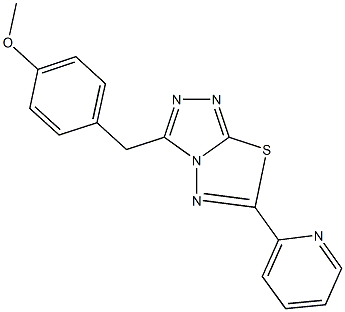 methyl 4-{[6-(2-pyridinyl)[1,2,4]triazolo[3,4-b][1,3,4]thiadiazol-3-yl]methyl}phenyl ether Struktur