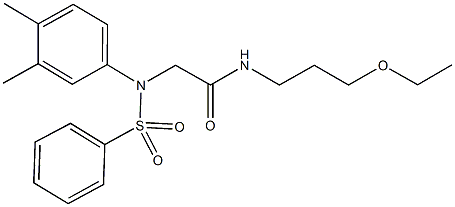 2-[3,4-dimethyl(phenylsulfonyl)anilino]-N-(3-ethoxypropyl)acetamide