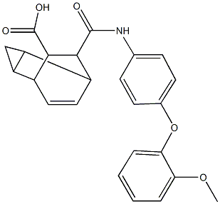 7-{[4-(2-methoxyphenoxy)anilino]carbonyl}tricyclo[3.2.2.0~2,4~]non-8-ene-6-carboxylic acid