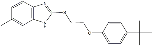 4-tert-butylphenyl 2-[(6-methyl-1H-benzimidazol-2-yl)sulfanyl]ethyl ether Structure