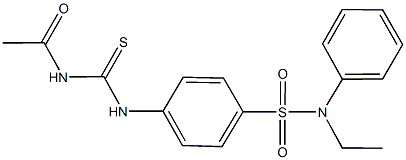 4-{[(acetylamino)carbothioyl]amino}-N-ethyl-N-phenylbenzenesulfonamide Struktur