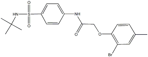 2-(2-bromo-4-methylphenoxy)-N-{4-[(tert-butylamino)sulfonyl]phenyl}acetamide,,结构式