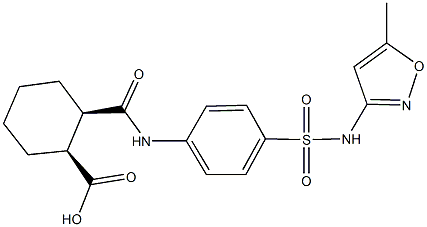 2-[(4-{[(5-methylisoxazol-3-yl)amino]sulfonyl}anilino)carbonyl]cyclohexanecarboxylic acid Struktur