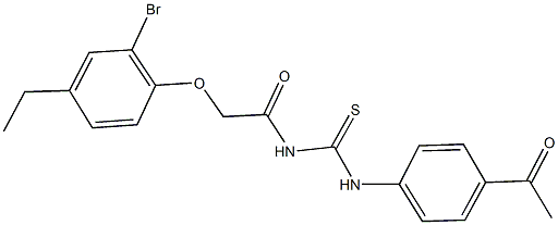 N-(4-acetylphenyl)-N'-[(2-bromo-4-ethylphenoxy)acetyl]thiourea Structure