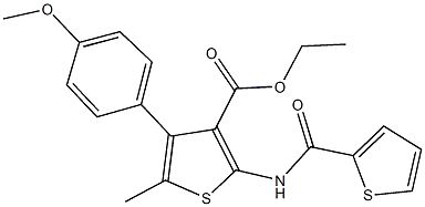 ethyl 4-(4-methoxyphenyl)-5-methyl-2-[(2-thienylcarbonyl)amino]-3-thiophenecarboxylate,,结构式