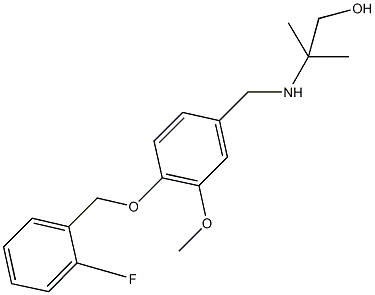 2-({4-[(2-fluorobenzyl)oxy]-3-methoxybenzyl}amino)-2-methyl-1-propanol 化学構造式