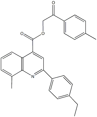 2-(4-methylphenyl)-2-oxoethyl 2-(4-ethylphenyl)-8-methyl-4-quinolinecarboxylate Structure