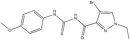 N-[(4-bromo-1-ethyl-1H-pyrazol-3-yl)carbonyl]-N'-(4-methoxyphenyl)thiourea Struktur
