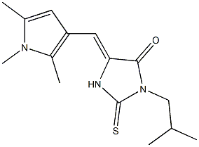 3-isobutyl-2-thioxo-5-[(1,2,5-trimethyl-1H-pyrrol-3-yl)methylene]-4-imidazolidinone Structure