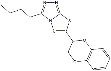 3-butyl-6-(2,3-dihydro-1,4-benzodioxin-2-yl)[1,2,4]triazolo[3,4-b][1,3,4]thiadiazole,,结构式