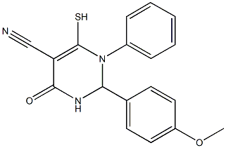2-(4-methoxyphenyl)-4-oxo-1-phenyl-6-sulfanyl-1,2,3,4-tetrahydro-5-pyrimidinecarbonitrile