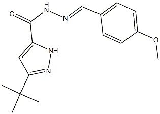 3-tert-butyl-N'-(4-methoxybenzylidene)-1H-pyrazole-5-carbohydrazide 化学構造式