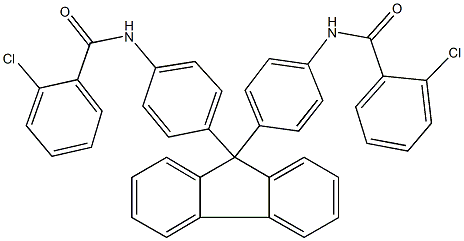 2-chloro-N-[4-(9-{4-[(2-chlorobenzoyl)amino]phenyl}-9H-fluoren-9-yl)phenyl]benzamide,,结构式