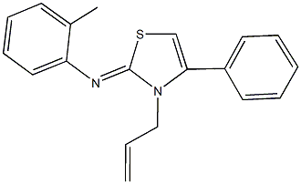 N-(3-allyl-4-phenyl-1,3-thiazol-2(3H)-ylidene)-N-(2-methylphenyl)amine 化学構造式