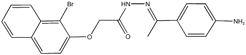 N'-[1-(4-aminophenyl)ethylidene]-2-[(1-bromo-2-naphthyl)oxy]acetohydrazide Structure