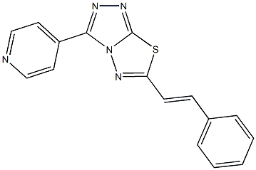 6-(2-phenylvinyl)-3-(4-pyridinyl)[1,2,4]triazolo[3,4-b][1,3,4]thiadiazole Struktur