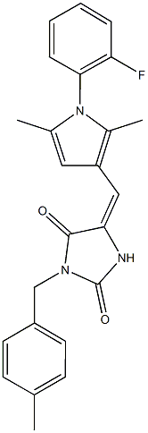  5-{[1-(2-fluorophenyl)-2,5-dimethyl-1H-pyrrol-3-yl]methylene}-3-(4-methylbenzyl)-2,4-imidazolidinedione