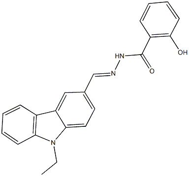 N'-[(9-ethyl-9H-carbazol-3-yl)methylene]-2-hydroxybenzohydrazide,,结构式