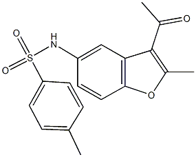 N-(3-acetyl-2-methyl-1-benzofuran-5-yl)-4-methylbenzenesulfonamide Struktur