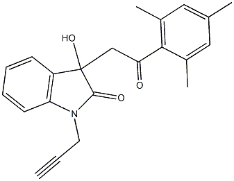 3-hydroxy-3-(2-mesityl-2-oxoethyl)-1-(2-propynyl)-1,3-dihydro-2H-indol-2-one,,结构式