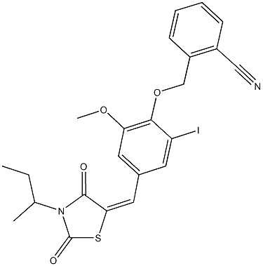 2-({4-[(3-sec-butyl-2,4-dioxo-1,3-thiazolidin-5-ylidene)methyl]-2-iodo-6-methoxyphenoxy}methyl)benzonitrile
