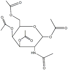 3-(acetylamino)-2,5-bis(acetyloxy)-6-[(acetyloxy)methyl]tetrahydro-2H-pyran-4-yl acetate Struktur