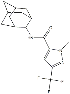 N-(2-adamantyl)-1-methyl-3-(trifluoromethyl)-1H-pyrazole-5-carboxamide Struktur