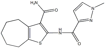 N-[3-(aminocarbonyl)-5,6,7,8-tetrahydro-4H-cyclohepta[b]thien-2-yl]-1-methyl-1H-pyrazole-3-carboxamide