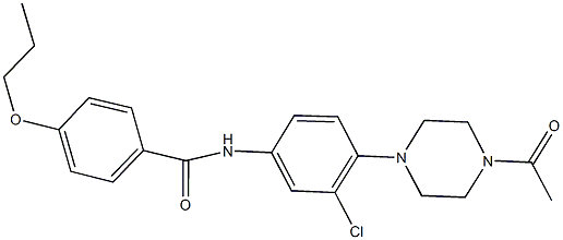 N-[4-(4-acetyl-1-piperazinyl)-3-chlorophenyl]-4-propoxybenzamide Struktur