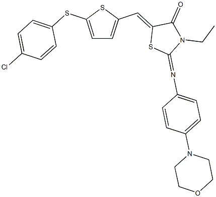 5-({5-[(4-chlorophenyl)sulfanyl]thien-2-yl}methylene)-3-ethyl-2-[(4-morpholin-4-ylphenyl)imino]-1,3-thiazolidin-4-one