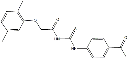 N-(4-acetylphenyl)-N'-[(2,5-dimethylphenoxy)acetyl]thiourea Structure