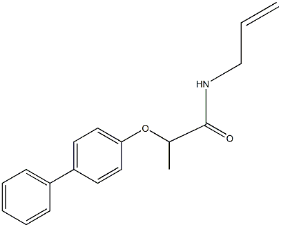 N-allyl-2-([1,1'-biphenyl]-4-yloxy)propanamide 化学構造式