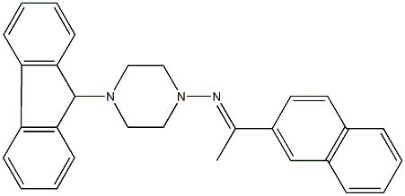 4-(9H-fluoren-9-yl)-N-[1-(2-naphthyl)ethylidene]-1-piperazinamine Structure