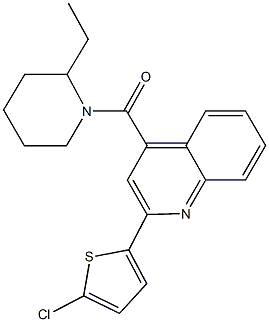 2-(5-chloro-2-thienyl)-4-[(2-ethyl-1-piperidinyl)carbonyl]quinoline Structure