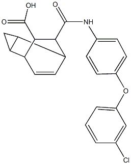 7-{[4-(3-chlorophenoxy)anilino]carbonyl}tricyclo[3.2.2.0~2,4~]non-8-ene-6-carboxylic acid Structure