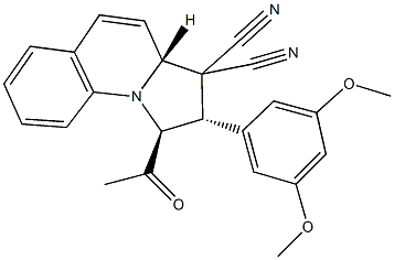 1-acetyl-2-(3,5-dimethoxyphenyl)-1,2-dihydropyrrolo[1,2-a]quinoline-3,3(3aH)-dicarbonitrile 结构式
