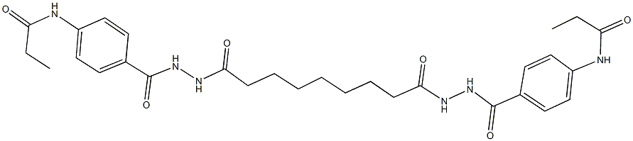 N-(4-{[2-(9-oxo-9-{2-[4-(propionylamino)benzoyl]hydrazino}nonanoyl)hydrazino]carbonyl}phenyl)propanamide,,结构式