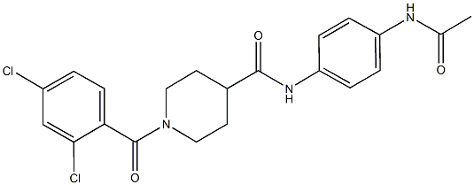 N-[4-(acetylamino)phenyl]-1-(2,4-dichlorobenzoyl)-4-piperidinecarboxamide Struktur