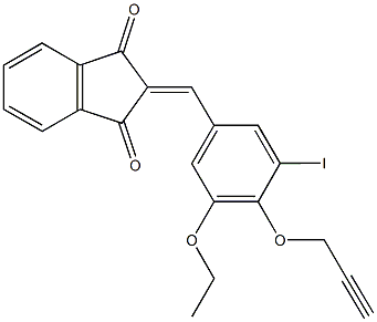 2-[3-ethoxy-5-iodo-4-(2-propynyloxy)benzylidene]-1H-indene-1,3(2H)-dione Struktur