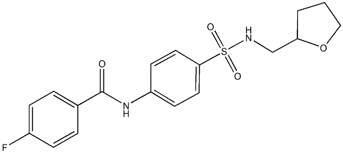 4-fluoro-N-(4-{[(tetrahydro-2-furanylmethyl)amino]sulfonyl}phenyl)benzamide Structure