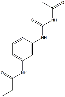 N-(3-{[(acetylamino)carbothioyl]amino}phenyl)propanamide Struktur
