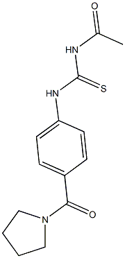 N-acetyl-N'-[4-(1-pyrrolidinylcarbonyl)phenyl]thiourea Structure